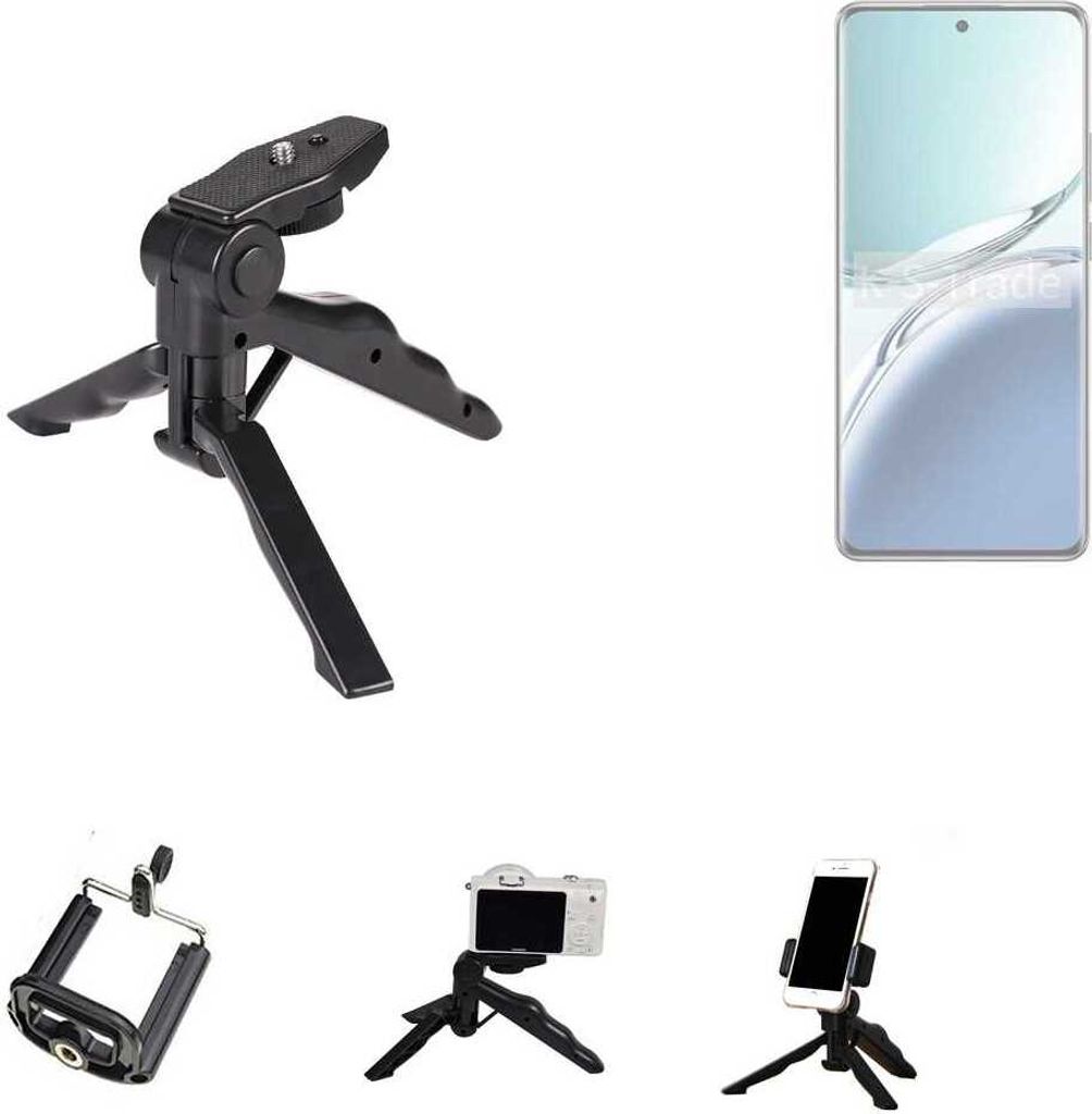 K-S-Trade Stativ Tisch-Ständer Dreibein Handy-Stativ Ständer kompatibel mit Oppo F27 Pro+ Mini-Stativ Smartphone Tripod Handy-Stativ aus Plastik