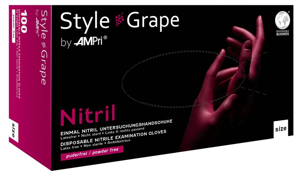 Style Grape - Nitril-Untersuchungshandschuh - M - 100 Stk. Produktbild 