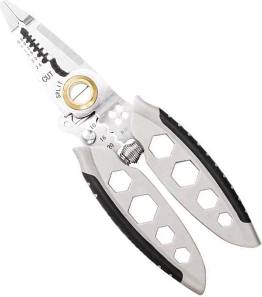 7-Zoll-Mehrzweck-Abisolierzange, 2024 Upgrade Hochleistungs-Mehrzweck-Elektrokabel-Abisolierwerkzeug, 4-in-1-Abisolier- und Crimpwerkzeug zum Abiso...