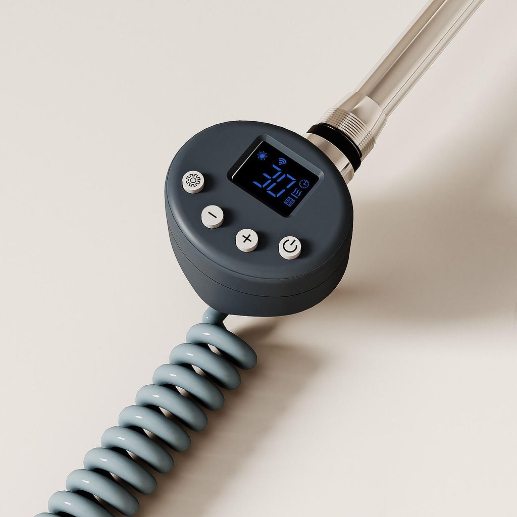 S’AFIELINA Heizstab mit Thermostat 900W, programmierbarer Timer & LCD-Anzeige, WiFi, für Badheizkörper, Edelstahl, intelligente Steuerung, Anth...