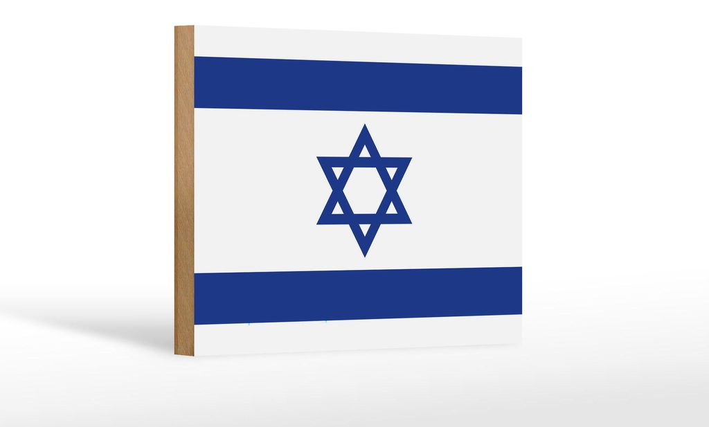 Holzschild Flagge Israels 18x12 cm Flag of Israel Dekoration