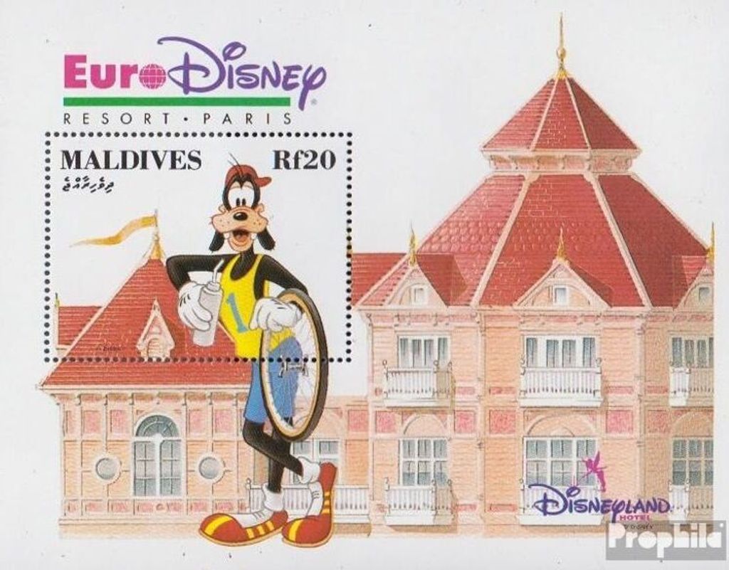 Briefmarken Malediven 1992 Mi Block267 (kompl.Ausg.) postfrisch Vergnügungspark Euro-Disney
