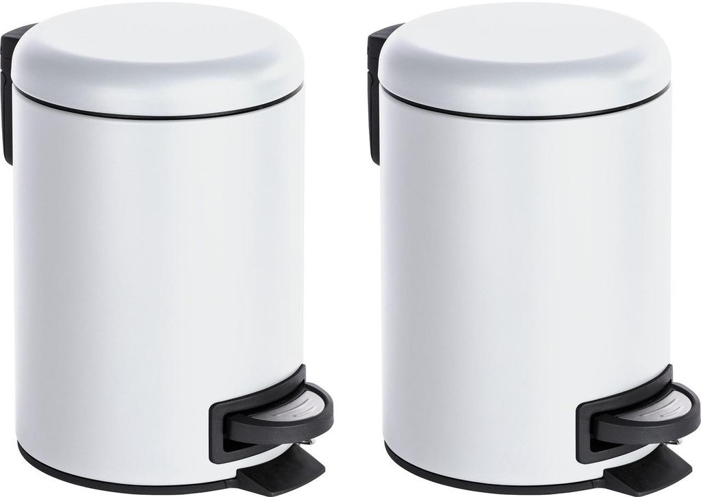 WENKO Kosmetik Treteimer Mod. Leman Weiß 3 L, 2er Set, Produktbild 
