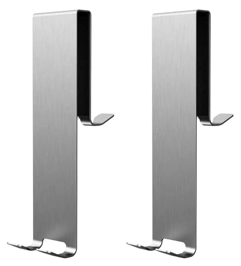 Handtuchhaken ohne Bohren für Duschwände, Doppel-Duschhaken aus Edelstahl mit Schaumstoffschutz für Glasstärken von 6-12 mm - 2 Stück