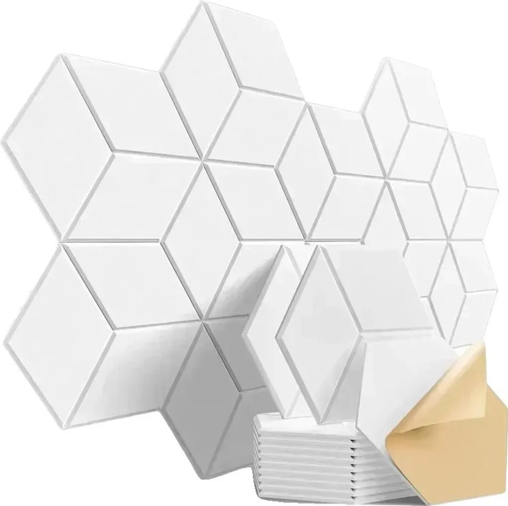Pannelli fonoassorbenti, autoadesivi, riduzione del rumore, bianco G3666D