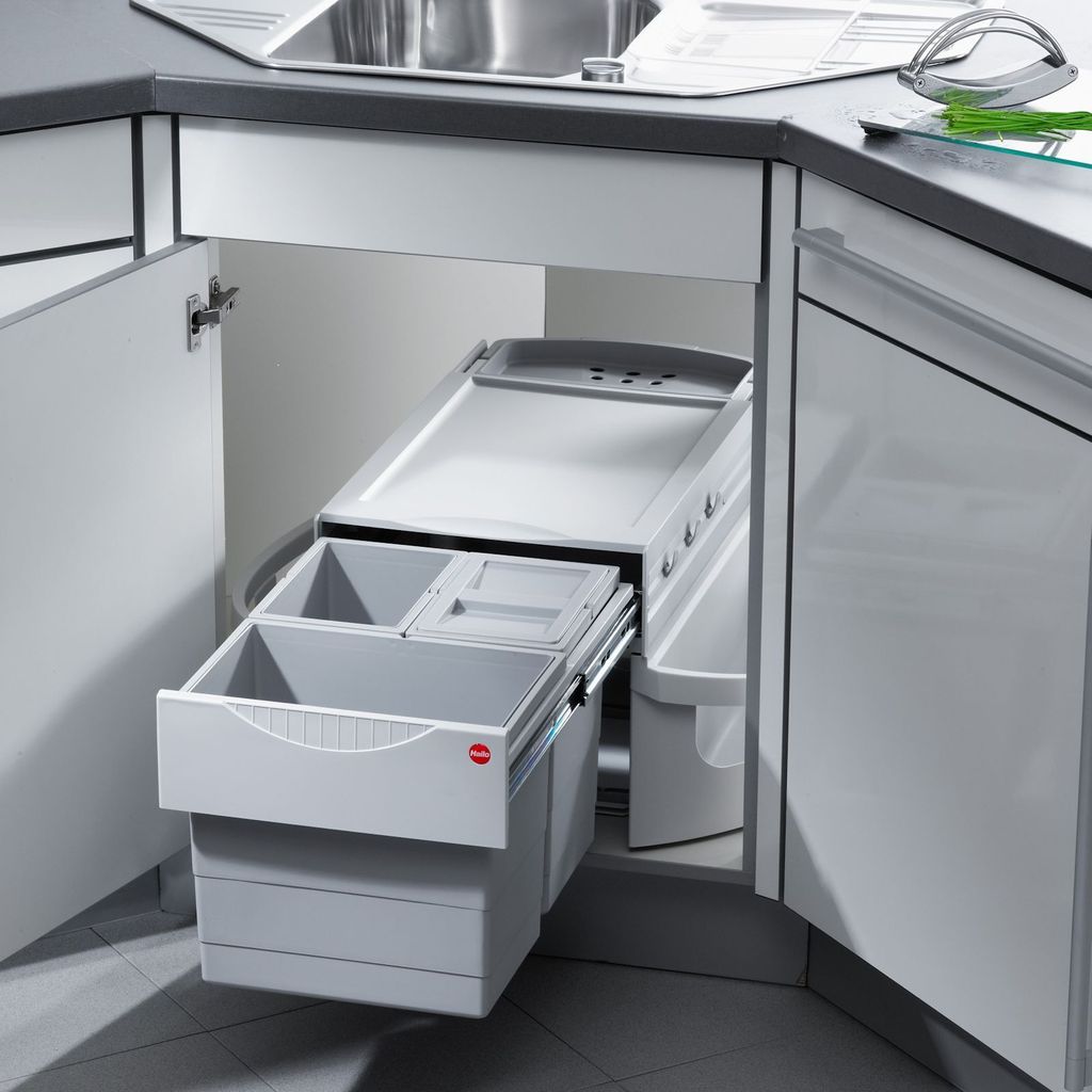 Hailo Rondo 2 plus. Collecteur de déchets, gris clair.  - Image du produit 