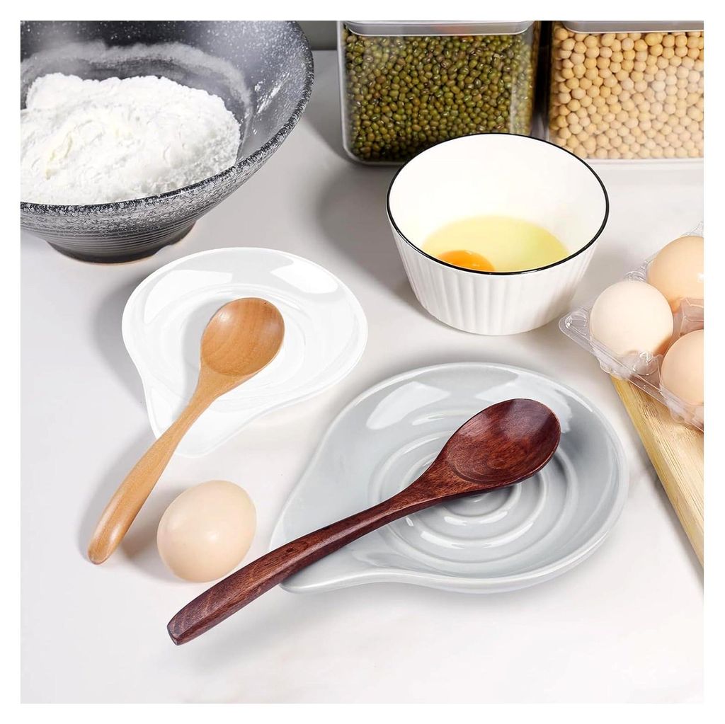 Keramik Löffelablage für Küche, Hitzebeständig Spoon Rest, Chunky Großer Kochlöffelablage für Schöpfkelle, Löffel, Pfannenwender, Spülmas...
