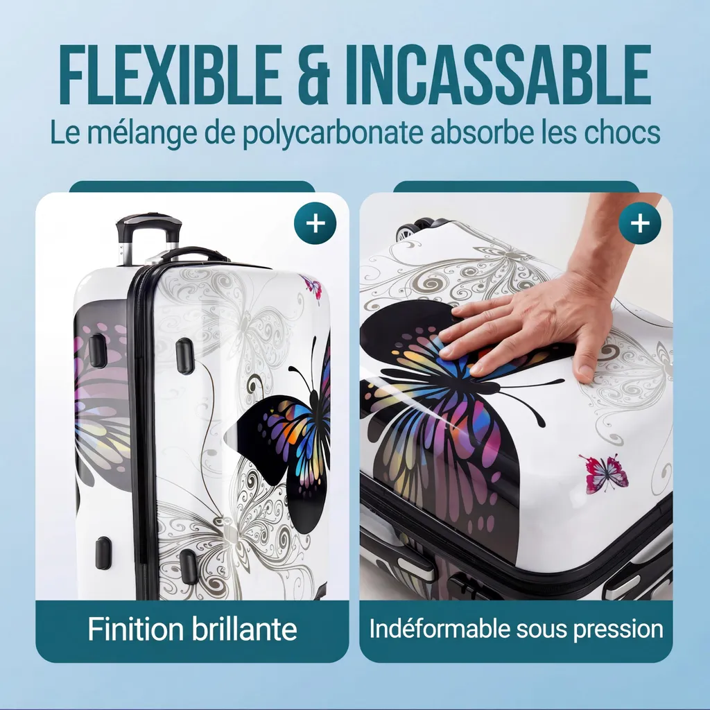 Valise rigide MONZANA 66L taille moyenne : bagage de soute robuste