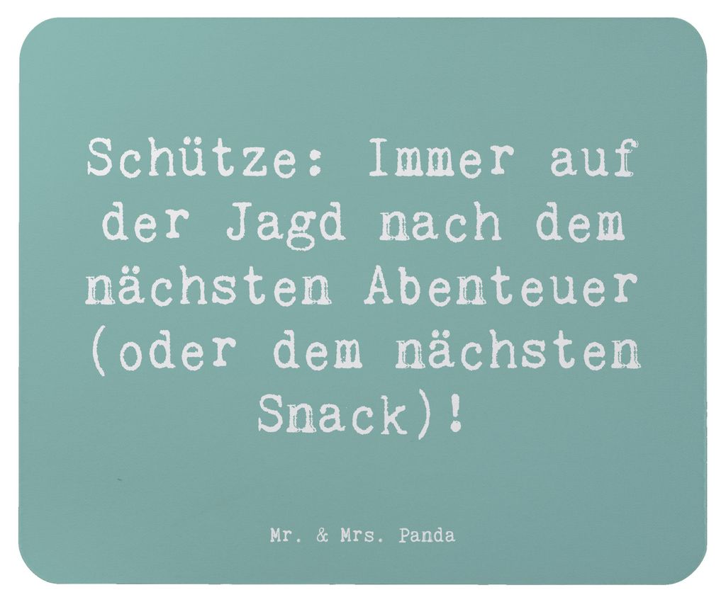 Mr. & Mrs. Panda gummi mauspad Spruch Abenteuer Schütze - Meeresbrise - Geschenk, Mouse Pad, Tierkreiszeichen, Snacks, Mousepad, Optimismus, Stern...
