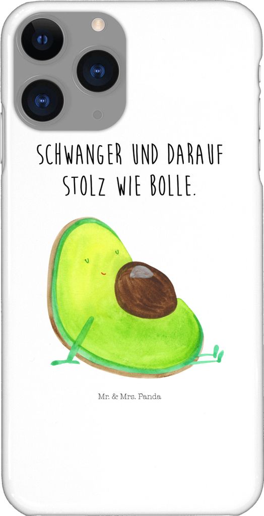 Mr. & Mrs. Panda Iphone 11 Pro Handyhülle Avocado Schwangerschaft - Weiß - Geschenk, Babyparty, Wunder, Premium Kunststoff, Handy Case, Liebe, Baby