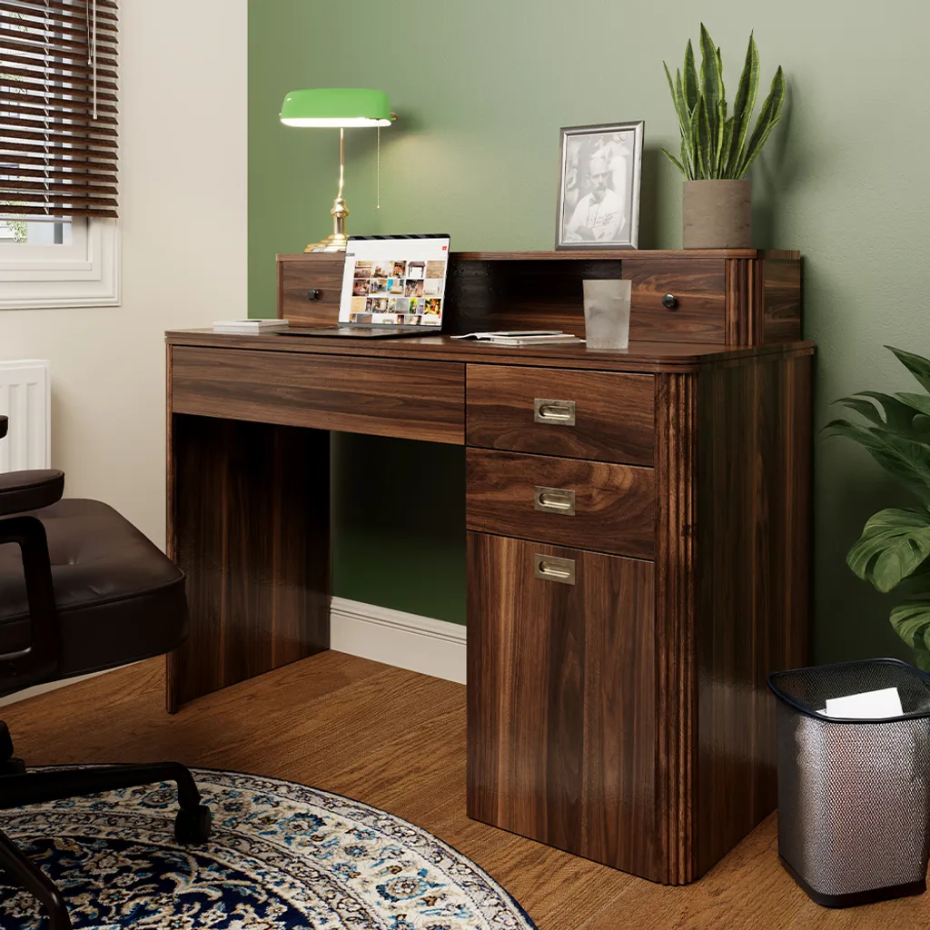 Bureau compact 120x50 cm Chêne Rustique - Plateau Résistant Vicco Neria