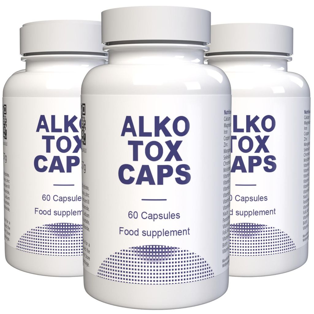Alkotox - 180 Kapseln (3x60) hochdosiert - Original Rezept aus der Schweiz - Vegan & Pflanzlich mit Vitaminen & Mineralien - 3er Pack