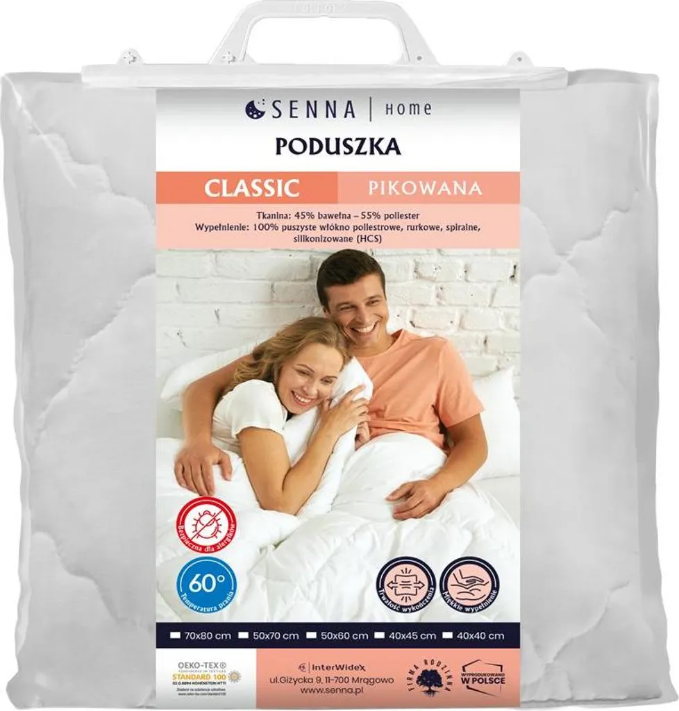 Coussin 40x40 CLASSIC QUILTED Senna Home Blanc - Confort Durable - 2