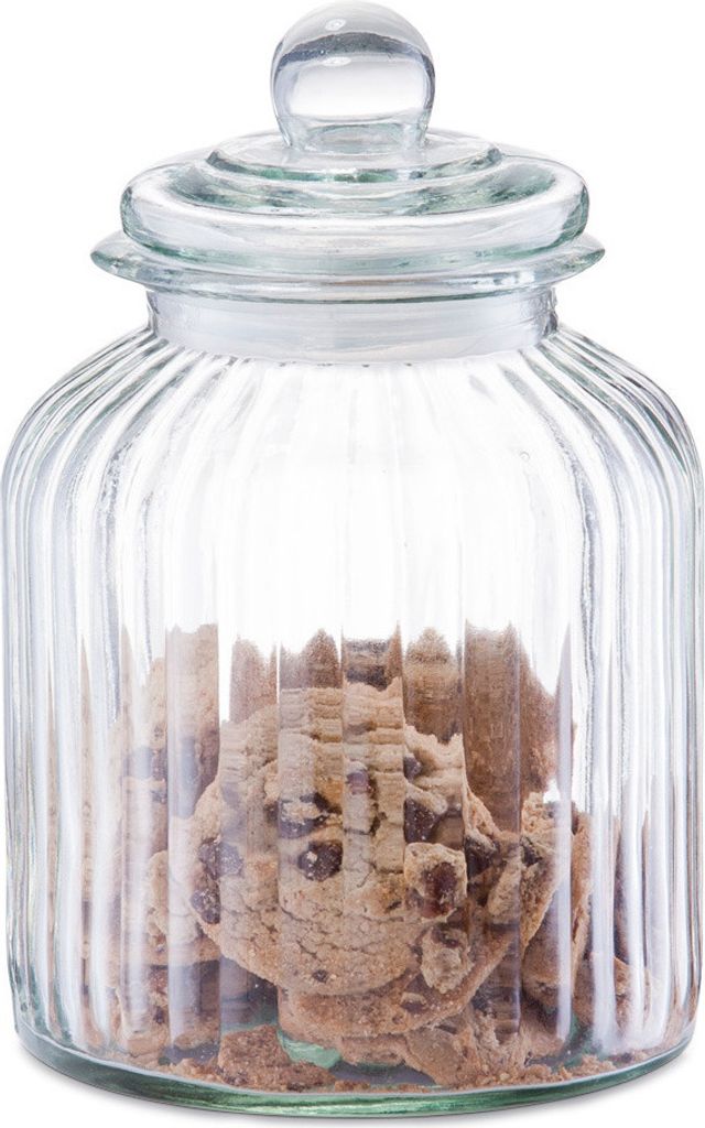 Zeller Contenitore Per Alimenti In Vetro Con Coperchio Ermetico In Acciaio Inox - Barattolo Da 2100 Ml, Trasparente