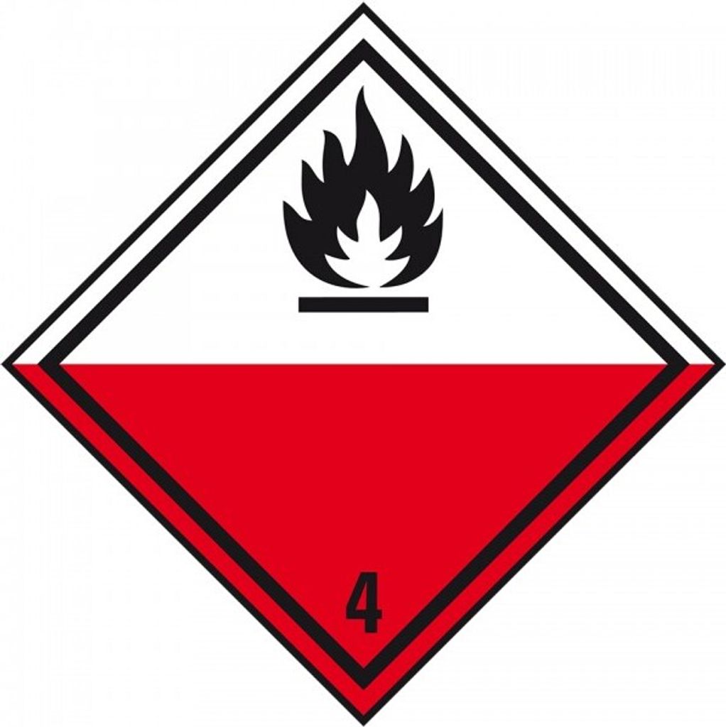Dreifke Aufkleber I Verpackungskennzeichen Kl.4.2 Selbstentzündliche St., Fo...