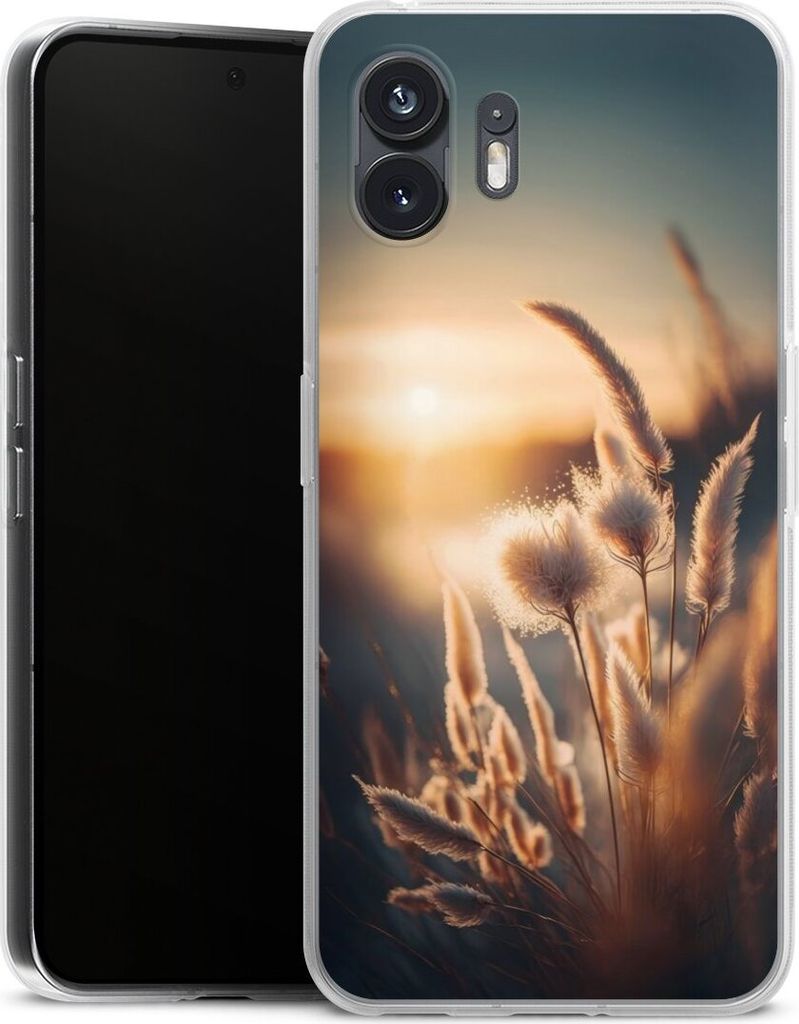 DeinDesign Handyhülle für Nothing Phone 2 Silikon Hülle Case Smartphone Schutzhülle Natur Sonne Pampasgras