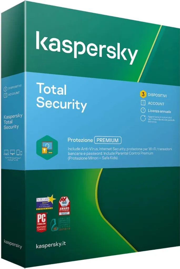 Kaspersky Total Security 2021 | 3 Appareils PC Mac Android | 1 An