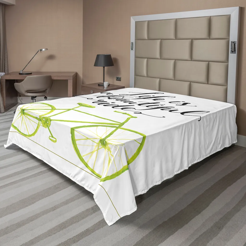 Drap de lit confortable imprimé vélo pastel 244 cm x 205 cm ultra doux