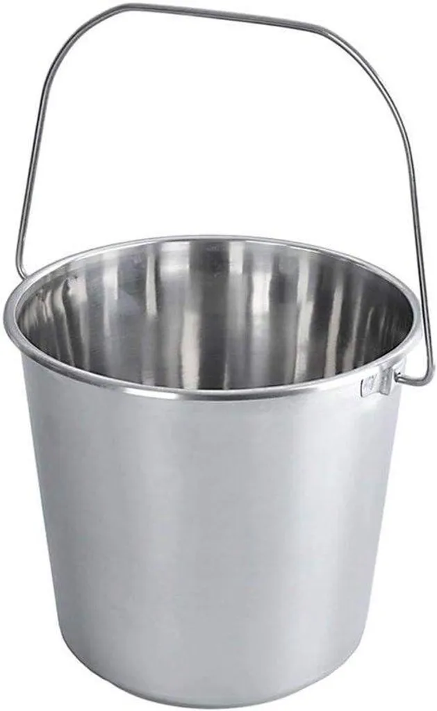 Seau en acier inoxydable 5L pour cuisine et lait - Seau robuste INOX