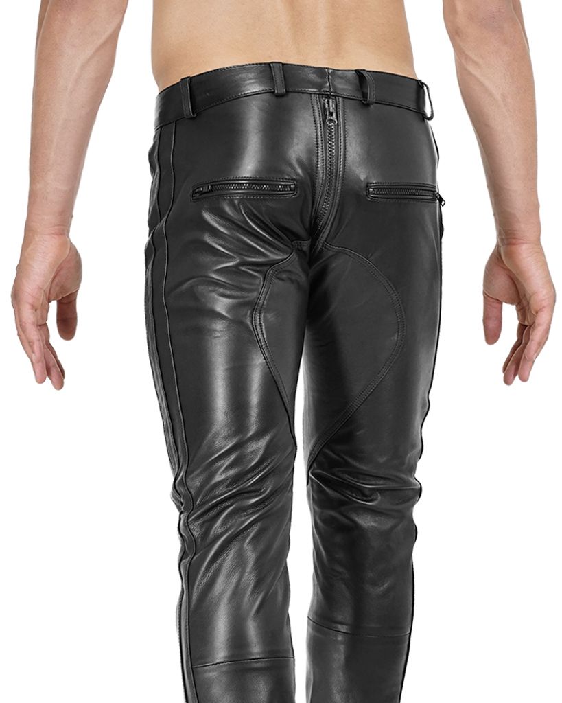 Bockle® 3 Gay-Zip Lederhose Herren Lederhose mit durchgehendem Reißverschluss Zip