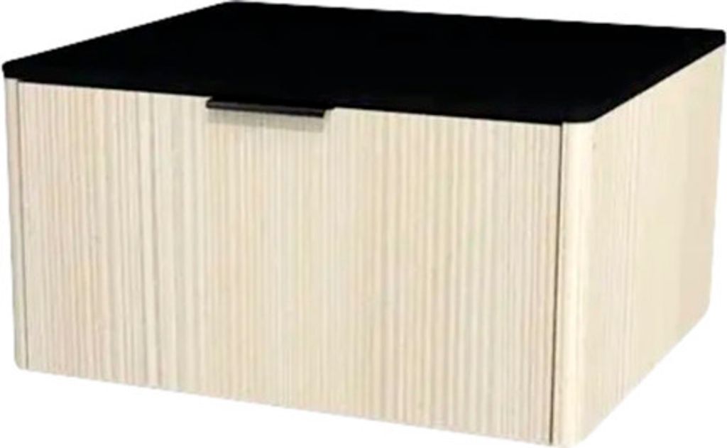 Waschtischunterschrank mit 1 Schublade Devo Lotos BxHxT 60 x 31 cm x 53 cm Frontfarbe structure avola cremeweiß