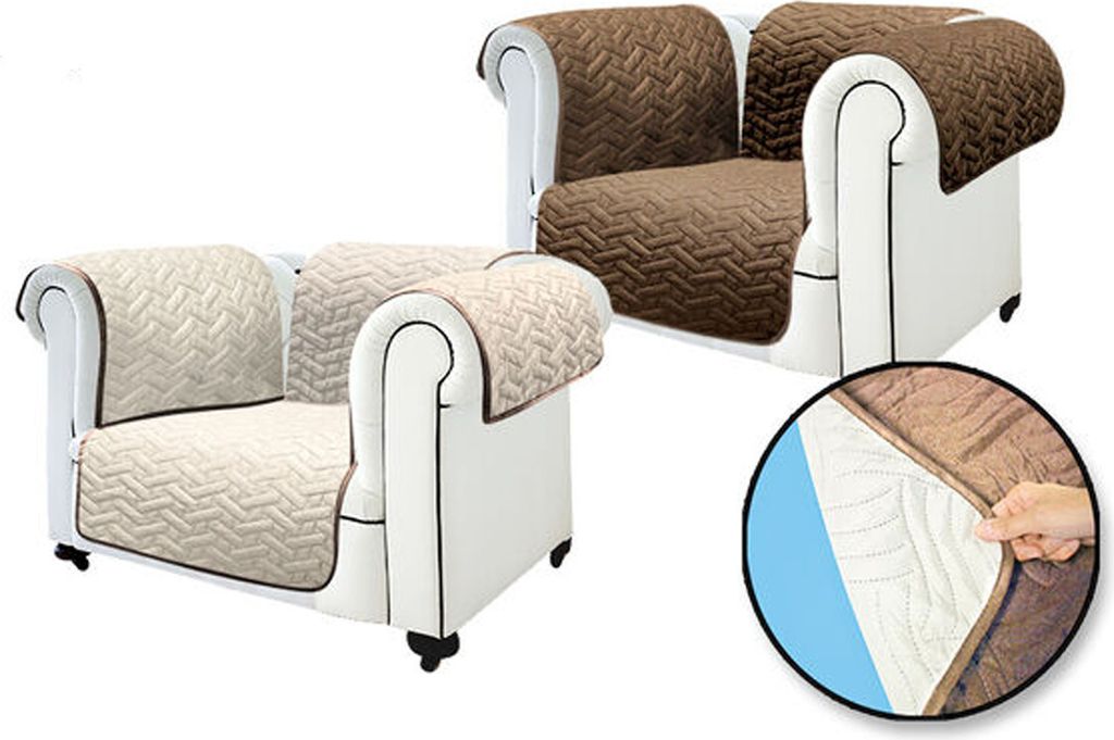 Starlyf Sofa Cover - Sesselschoner, wasserabweisend, wendbar, zweifarbig, Sofabezug oder Sesselbezug für Sessel