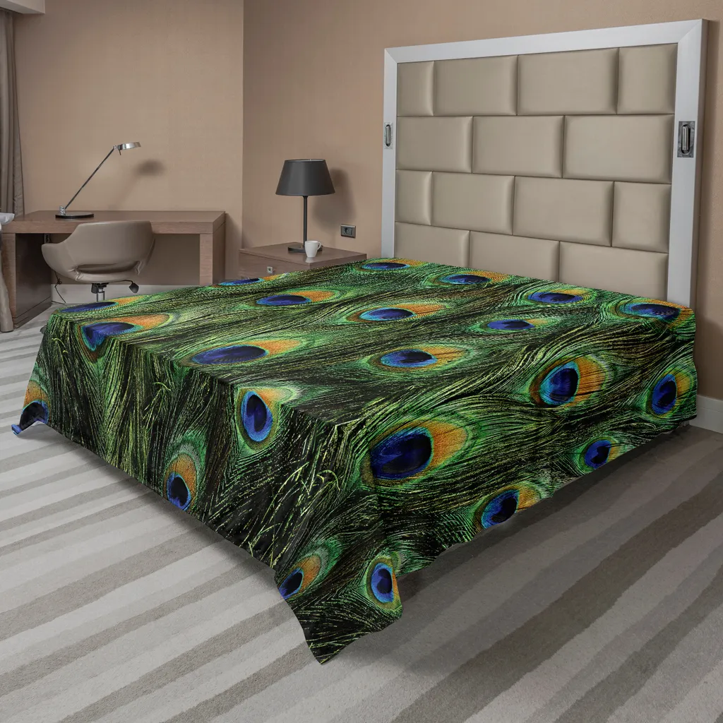 Lenzuolo Pavone Tropicale ABAKUHAUS 260x228 - Tessuto Morbido