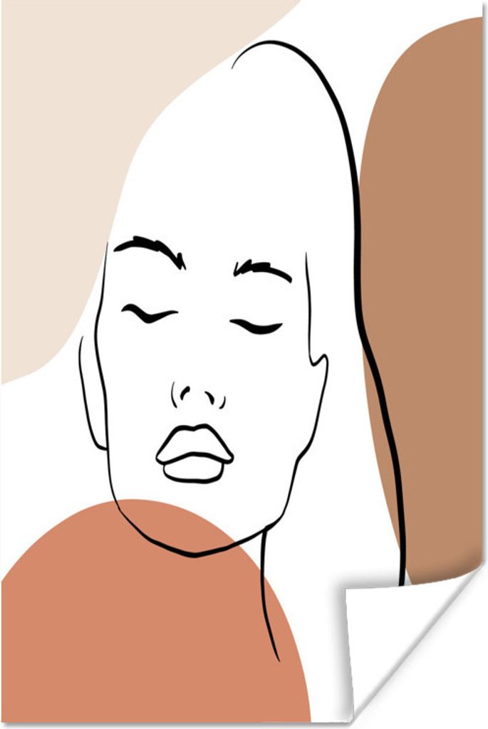 MuchoWow Poster Pastell - Zeichnung - Frau 80x120 cm - Papierdruck