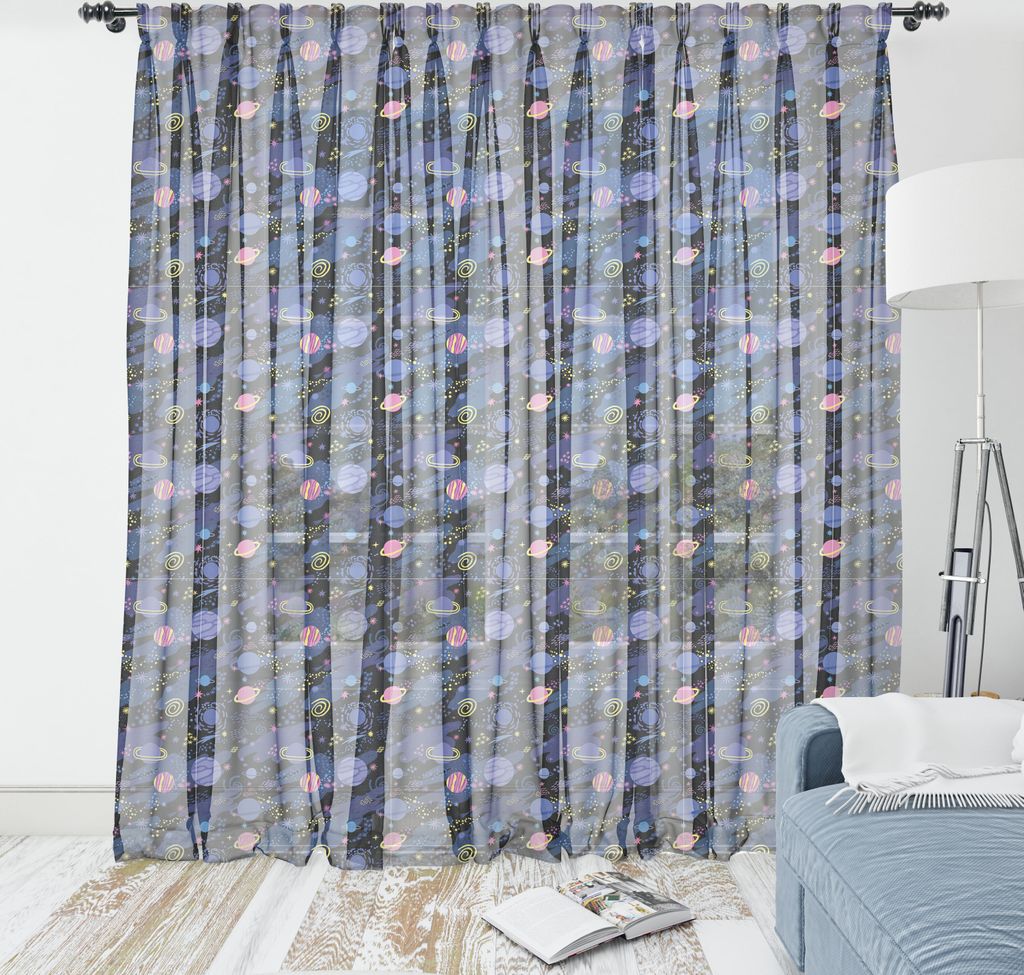 ABAKUHAUS Galaxis Wandteppich, Weltraum Planeten Cosmic Journey Milchstraße Stern Mond-Gekritzel, Wohnzimmer Schlafzimmer seidiges Satin Wandtuch,...