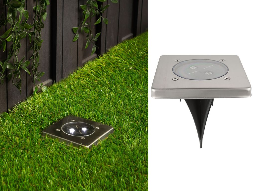Ranex RA-5000406 LED Solar Grondspot RVS