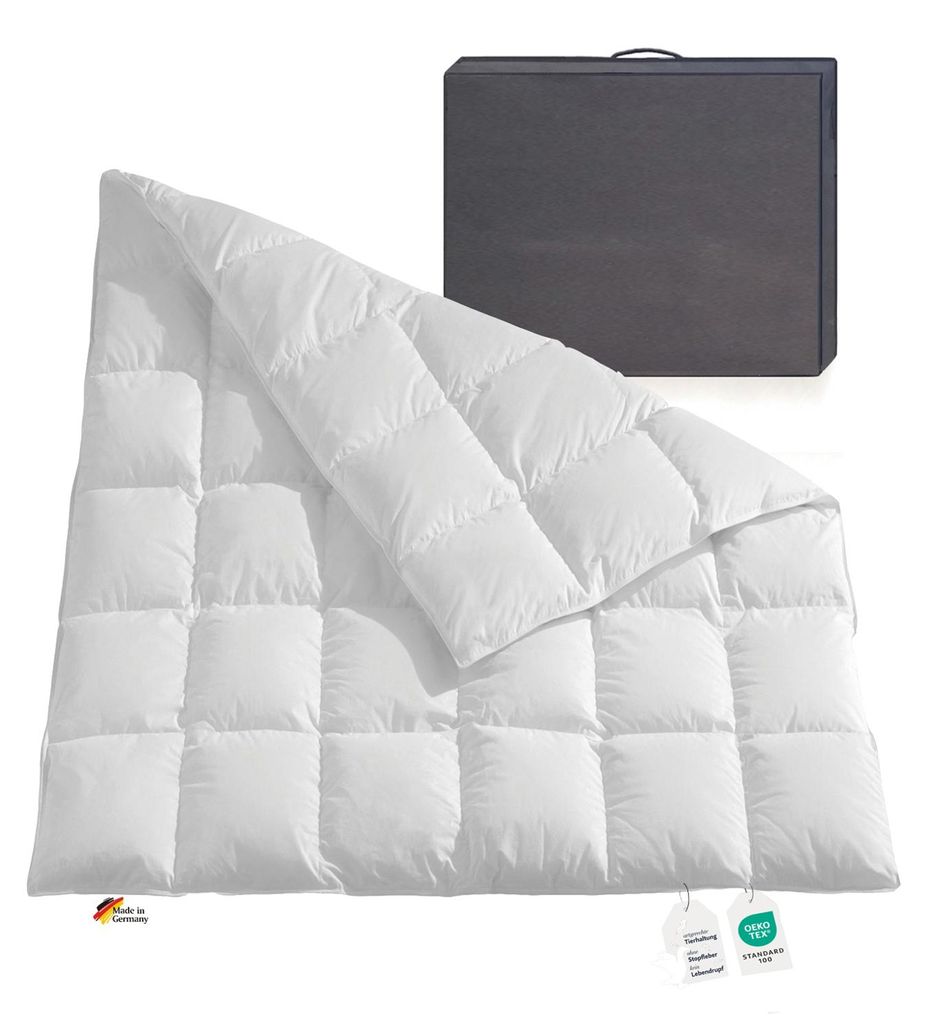 Daunendecke 1020g canadische Daunen Bettdecke medium 200x200 100% natur