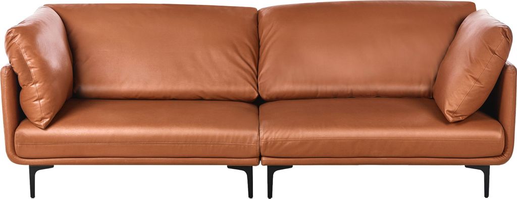 BELIANI 3-Sitzer-Sofa Goldbraun Polyester Industrial Modern