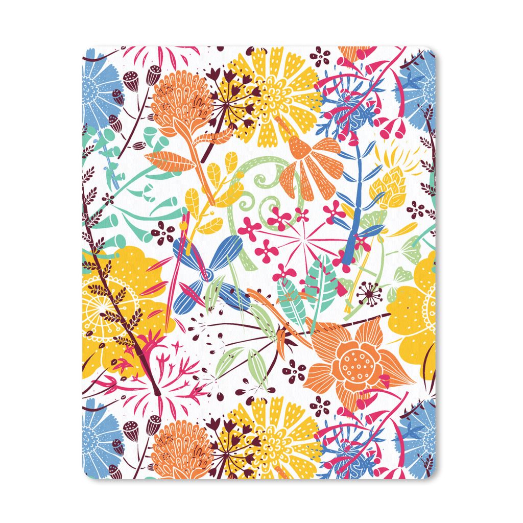 MuchoWow Mauspad Mousepad Blumen - Pflanzen - Regenbogen - Muster 19x23 cm - Mousepads - Maus Mat - Pad - Mausunterlage - Mauspads - Spielen