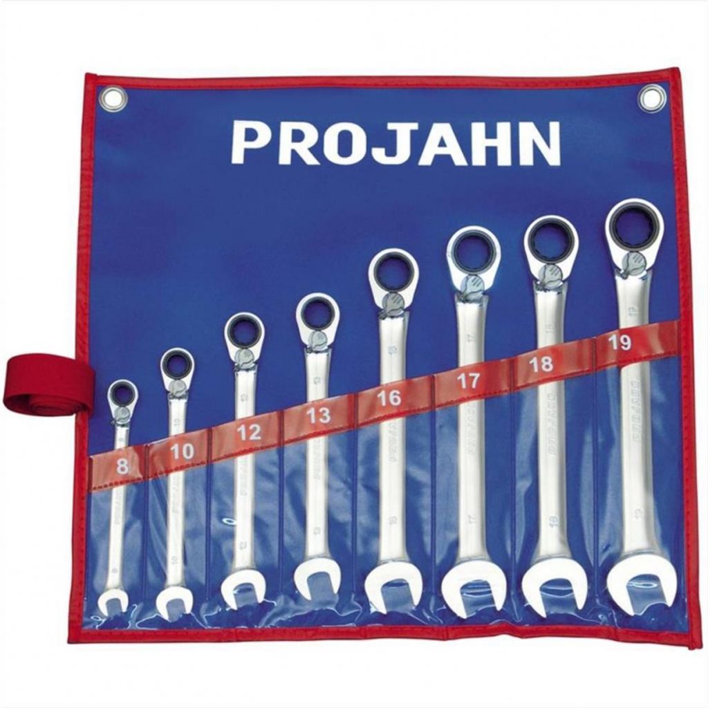 Projahn GearTech Satz umschaltbar in Rolltasche 8-tlg. 8 - 10 - 12 - 13 - 16 - 17 - 18 - 19 mm