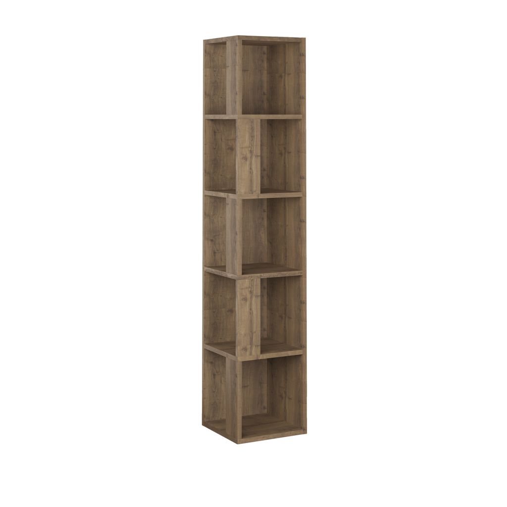DECORTIE Piano Modernes Eck-Bücherregal Display Unit Dunkel Produktbild 