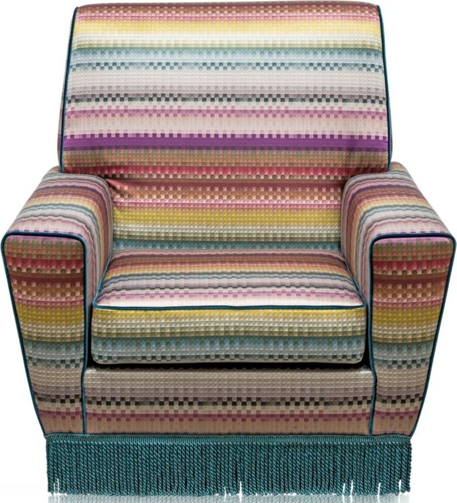 Casa Padrino Luxus Sessel Mehrfarbig 80 x 85 x H. 80 cm - Wohnzimmer Möbel
