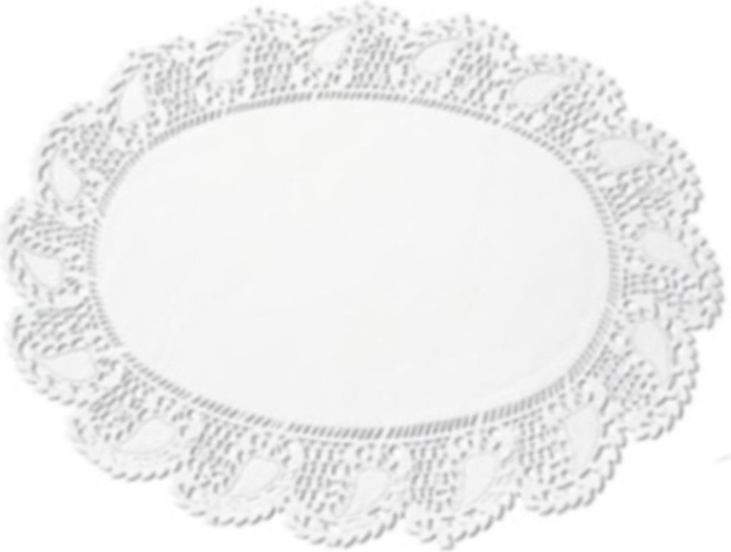 Tortenspitzen oval 27 x 36 cm 250 Stück weiss Produktbild 