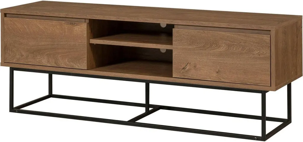 Meuble TV Corinna Noyer Marron 140cm : Finition Premium et 2 Tiroirs