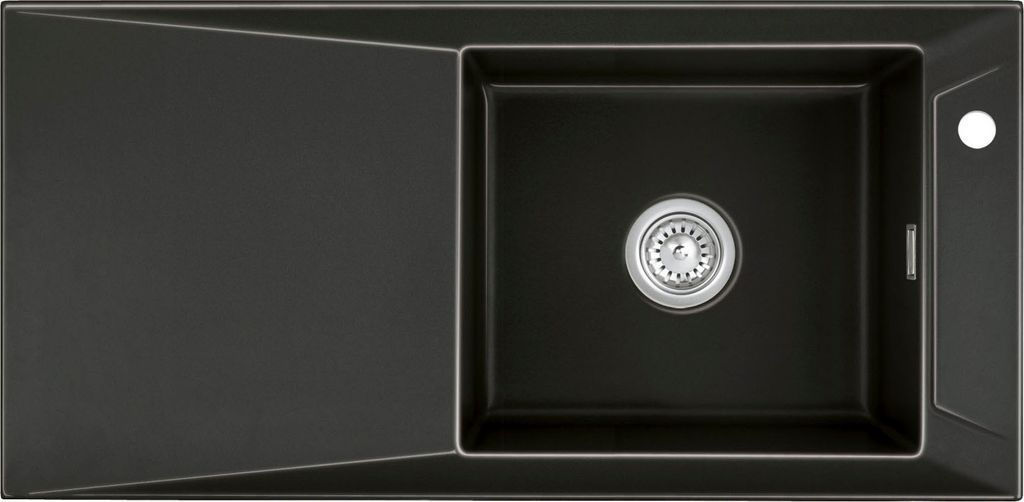 KeraDomo Spüle SIRO 100 NERO mit Handbetätigung