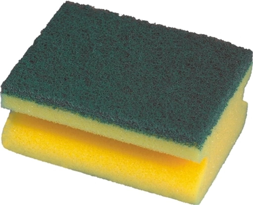 2 Papstar Topfreiniger, Schwamm 4,4 cm x 9,5 cm x 7 cm gelb Produktbild 