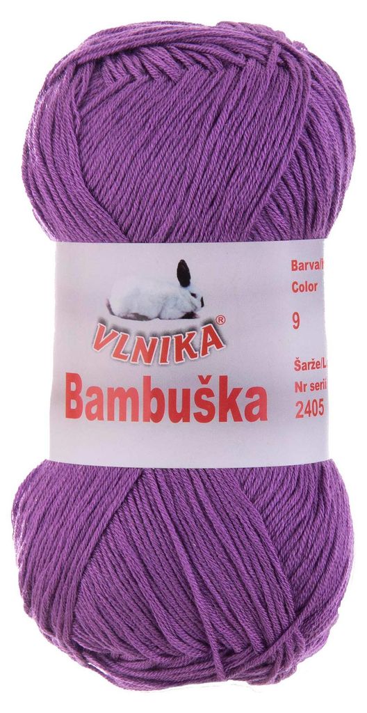 50g Häkelgarn Bambuska Sommergarn Strickgarn Baumwolle Viskose unifarben, 09 violett