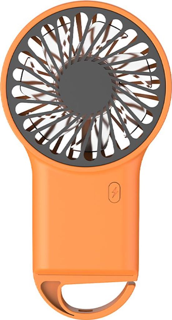 INF Tragbarer faltbarer Ventilator mit Karabiner Orange
