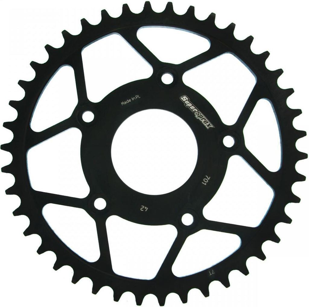 Stahl-Kettenrad Supersprox 520 - 42Z (schwarz) RFE-701:42-BLK|ID 62,0 LK 108,0 5-Loch