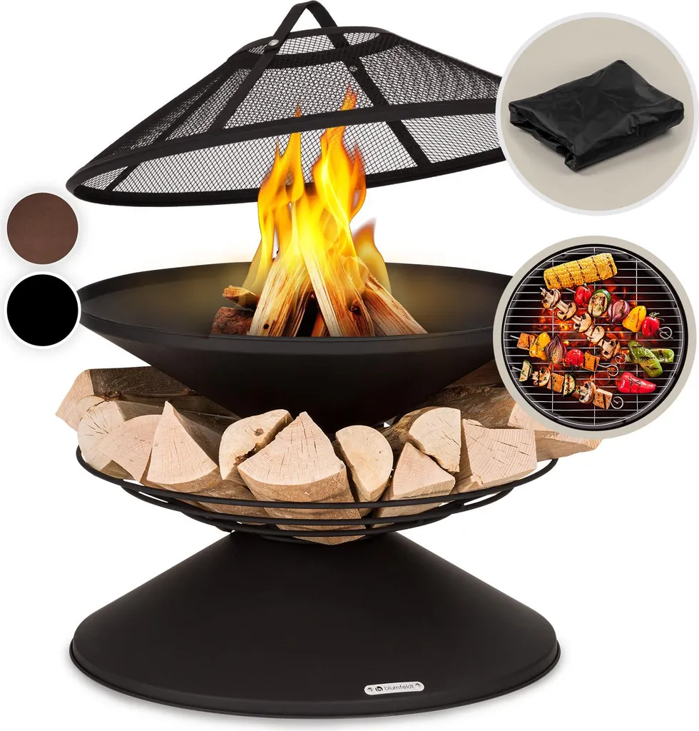 Brasero de Jardin pour Chauffage Extérieur et Barbecue Convivial en Acier