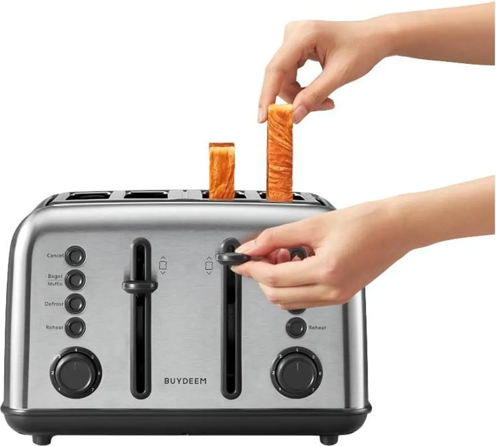 Grille-pain 4 tranches idéal petit-déjeuner familial rapide inox EU - 4