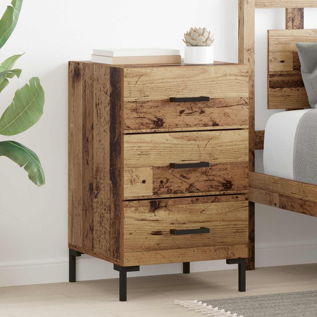Maison Exclusive - Nachttisch mit Schubladen Altholz 40 x 40 x 66 cm Holzwerkstoff
