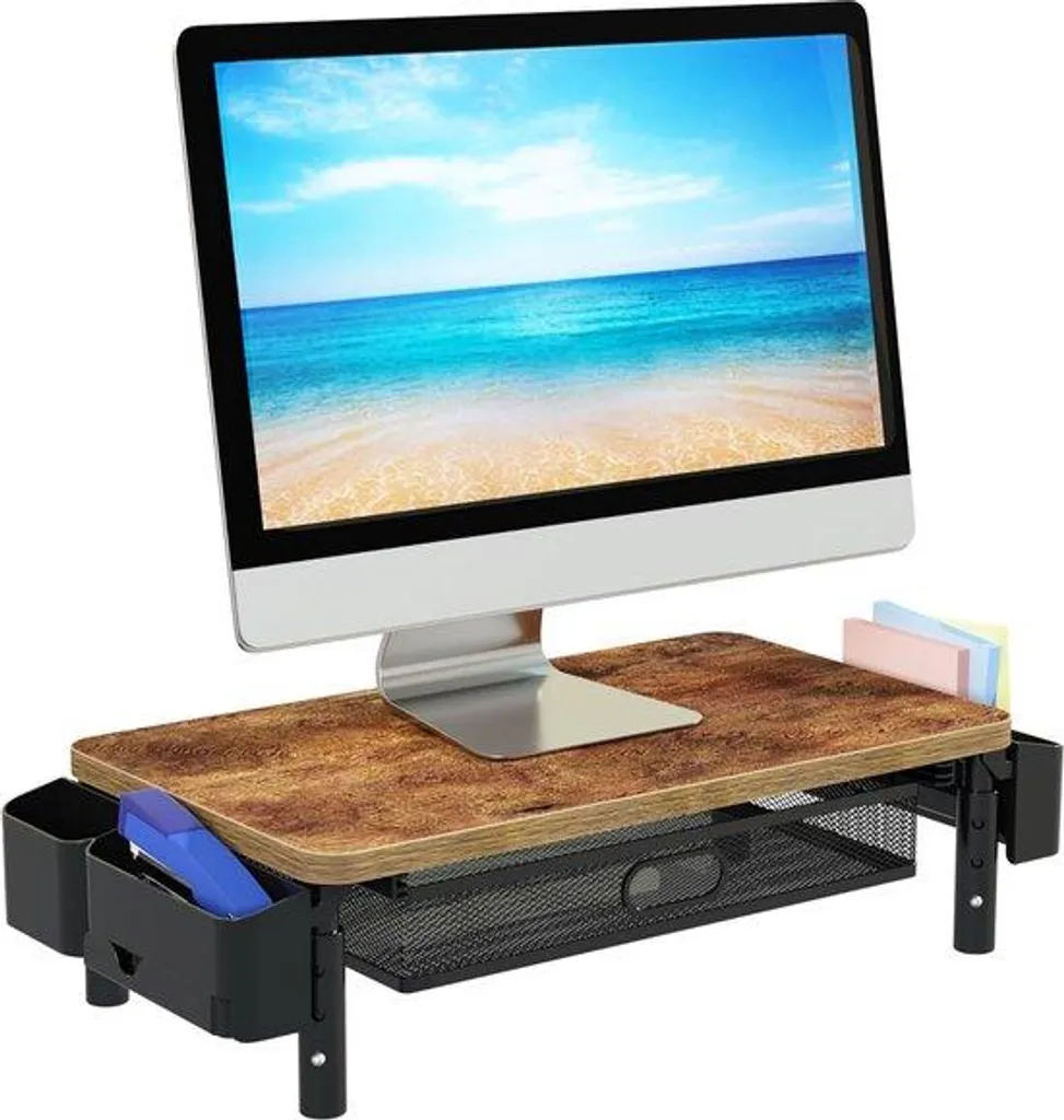 Support moniteur en bois avec 3 hauteurs au choix - Support PC stable