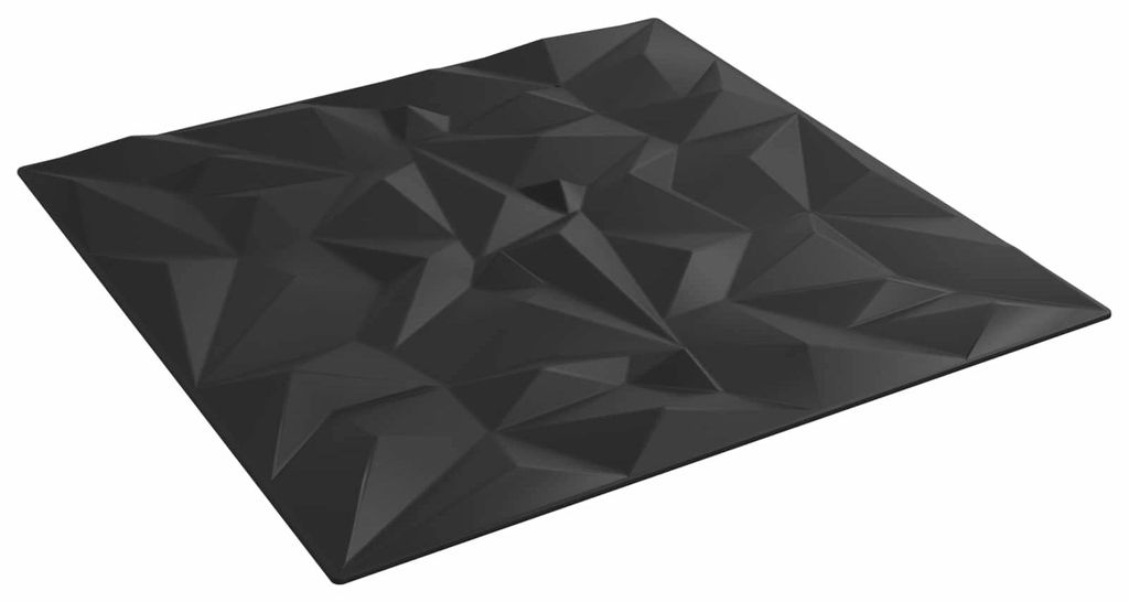 Wandpaneele 24 pcs Schwarz 50 x 50 cm XPS Schaum