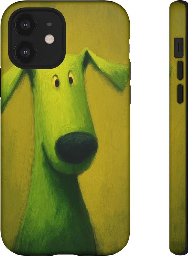 Verspielter grüner Hund – Handyhülle Kompatibel mit iPhone 12
