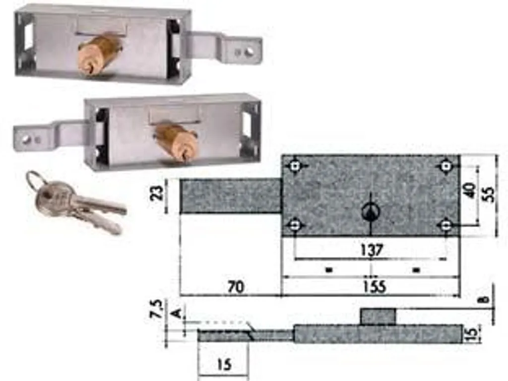 Serrure pour volet latéral 41526 anti-intrusion lot de 2 cylindres